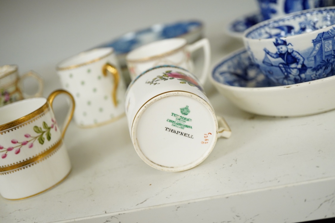 A Chinese ginger jar, Samson ginger jar, Hilditch cup and saucer, other tableware to include coffee cans, largest 15cm high